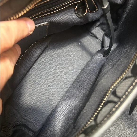 Coach Black Monogram Handbag COACH Small Satchel Handbag Great condition - Picture 5 of 10